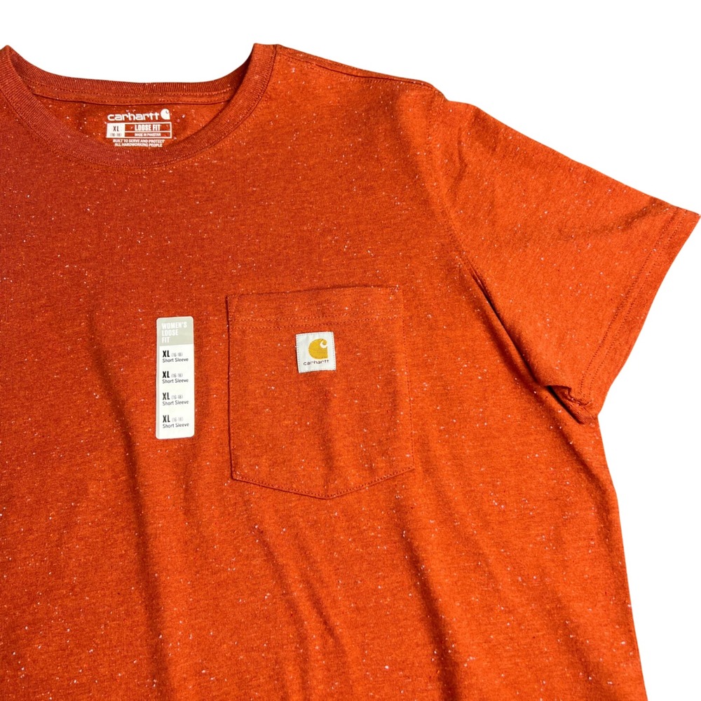 Carhartt K87-W Womens XL Loose Fit Short Sleeve Pocket T-Shirt Burnt Orange New